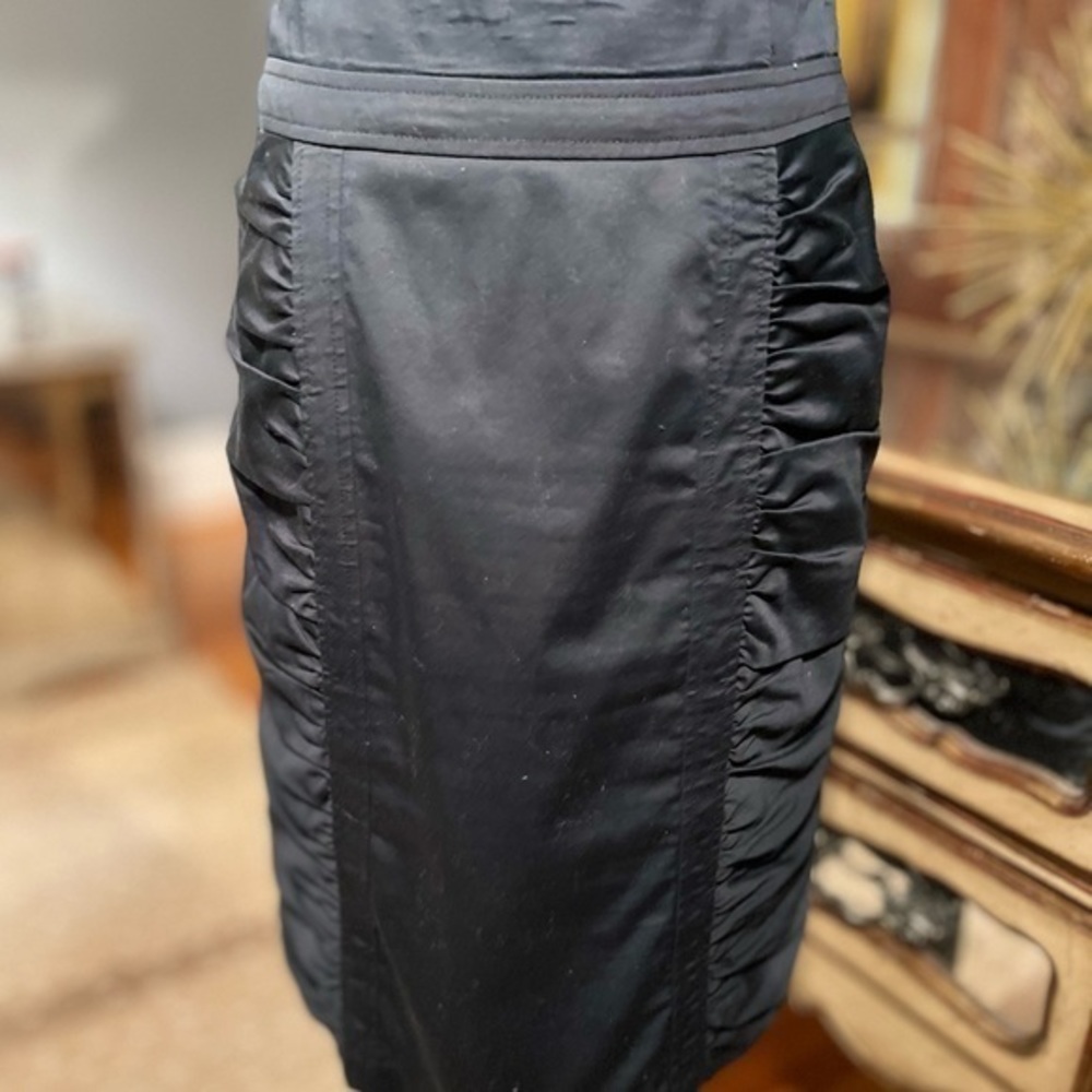 Nanette Lepore black high waist ruched pencil skirt. Gorgeous
